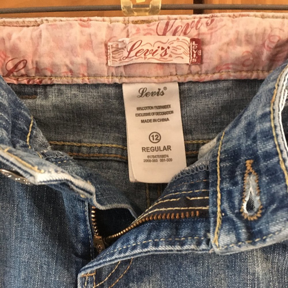 LEVIS REGULAR BLUE DENIM JEANS - Picture 7 of 9